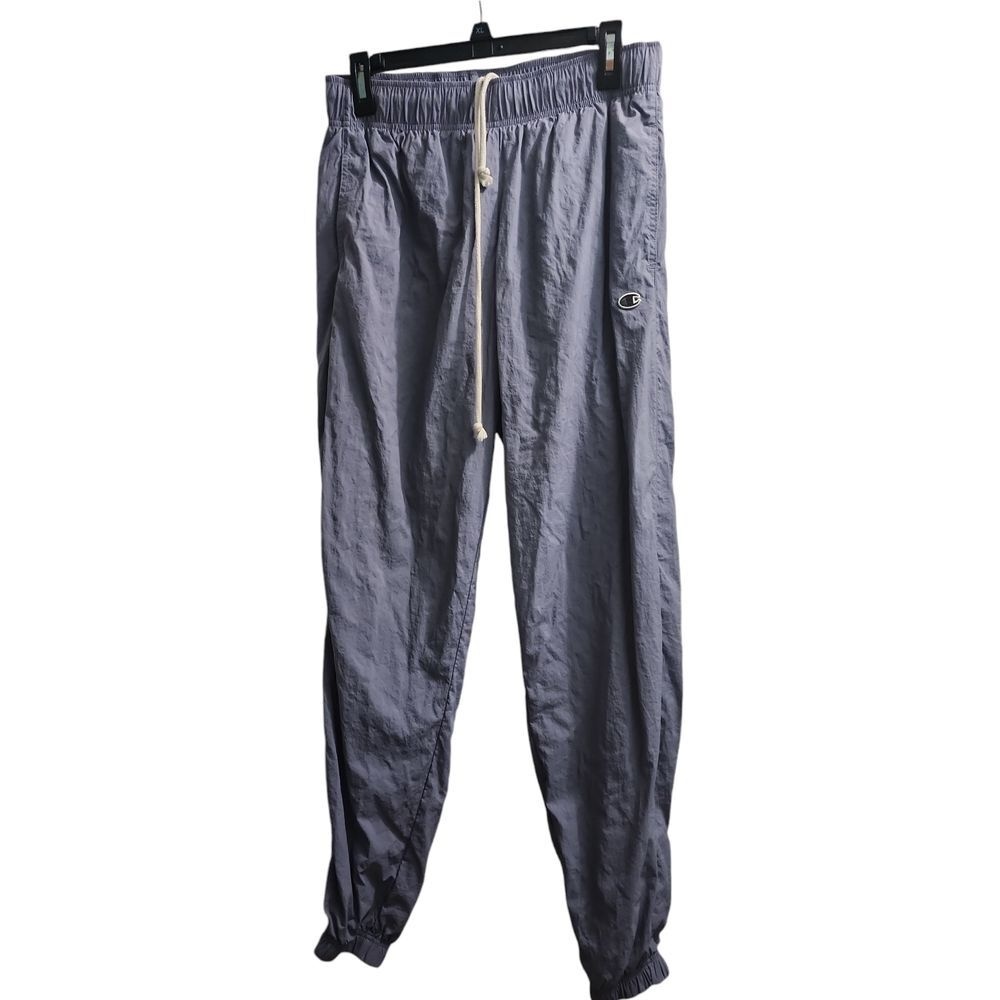 Vtg Champion Gray/ Purple‎ Jogger Pants Drawstring Elastic Waist Medium